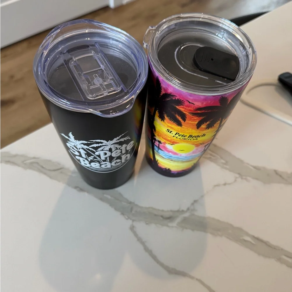 St. Pete Beach Black and Multicolor Tumbler Set